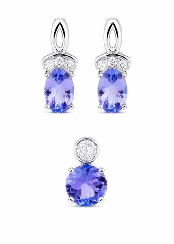 2-delige sieradenset - 14 karaat Witgoud - 2.11ct. tw.