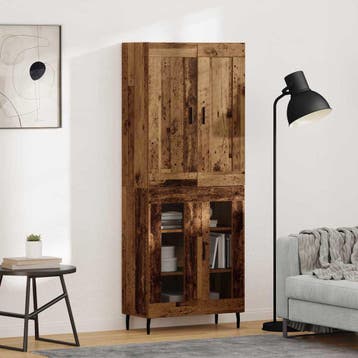 vidaXL buffetkast 2 st Oudhout 69,5 x 34 x 180 cm Bewerkt, Minder dan 50 cm, Verzenden, Nieuw, Minder dan 100 cm
