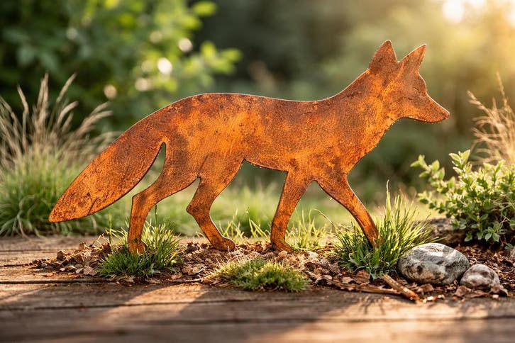 Tuinprikker Vos Passie voor Staal, Huis en Inrichting, Woonaccessoires | Wanddecoraties, Nieuw, Verzenden