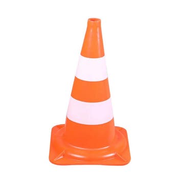 Verkeerskegel Pion HDPE 53 cm Oranje - 2 reflecterende witte, Verzenden