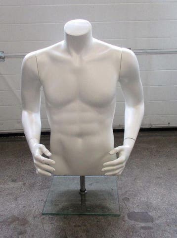 Paspop, Etalagepop Man, B63 x D45 x H83cm, wit, Gebruikt