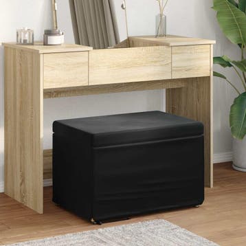 vidaXL Kruk Zwart 61 x 41 x 40 cm Velvet en Gefabriceerd, Verzenden, Nieuw