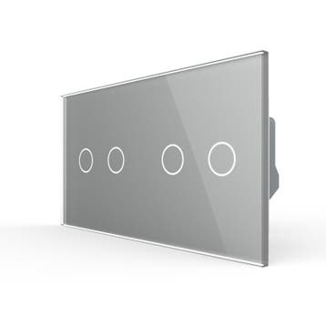 Livolo | Grijs | 2+2 | Zonwering | Schakelaar, Doe-het-zelf en Verbouw, Elektra en Kabels, Ophalen of Verzenden, Nieuw