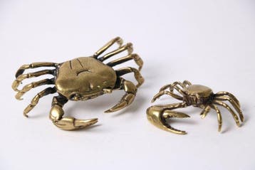 Beeldje - Crab Pair (2) - Brons