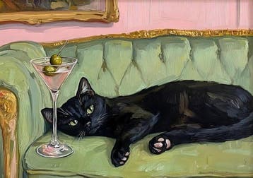 I_KONIQ - Martini stirren not shaked for black cat -