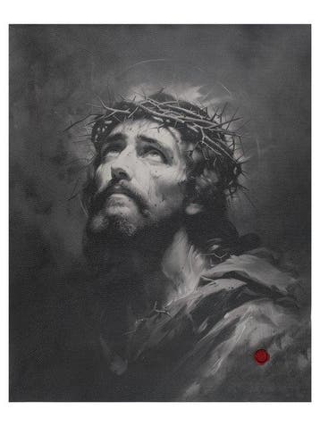 Volto della Passione – Afdruk op leer 85,00 x 68,00 cm -