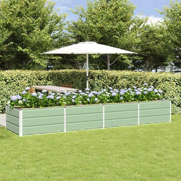 vidaXL Plantenbak Groen 320 x 80 x 45 cm Staal, Verzenden, Nieuw, Metaal, 60 tot 100 cm