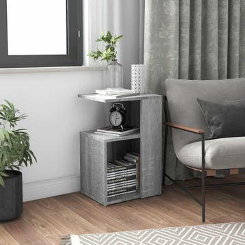 vidaXL Bijzettafel 36x30x56 cm bewerkt hout grijs sonoma, Huis en Inrichting, Verzenden, Nieuw, 45 tot 60 cm