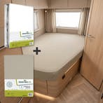 Textielpakket Frans bed - 1 hoeslaken en 1 molton - rechts -, Eenpersoons, Verzenden, Nieuw, Wit