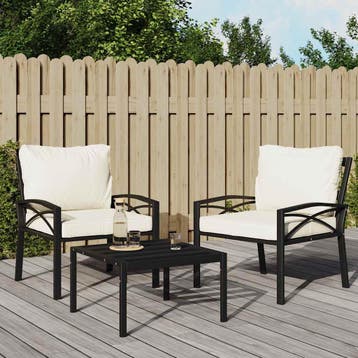 vidaXL Tuinstoelen met zandkleurige kussens 2 st 68x76x79 cm, Verzenden, Nieuw, Rvs, Tuinset