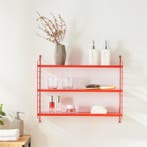 Wandplank Strängnäs set van 2 verstelbaar 50x60x15 cm rood [, Huis en Inrichting, Verzenden, Nieuw