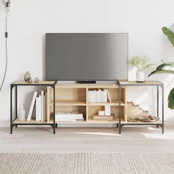 vidaXL Tv-meubel 153x37x50 cm bewerkt hout sonoma, Verzenden, 150 tot 200 cm, Nieuw, Minder dan 100 cm