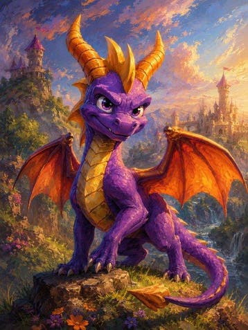 Shayer - SPYRO – Guardian of the Dragon Realm - XL - 60x80cm, Nieuw