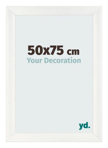 Fotolijst 50x75 cm - Wit Geveegd - MDF - Pisa, Verzenden, Nieuw