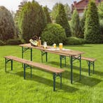 Houten Biertafelset / Bierbank Passau - 3-delig - Inklapbaar, Verzenden, Nieuw