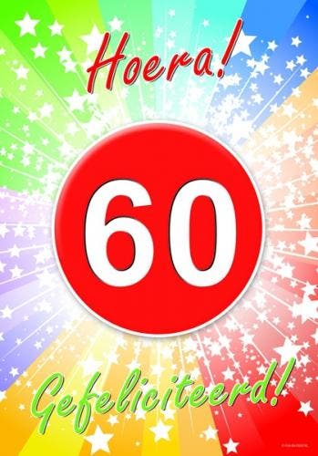 60 jaar verjaardag poster - 60 jaar versiering, Ophalen of Verzenden, Nieuw