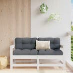 Tuinstoelen met kussens 2 st massief grenenhout wit, Tuin en Terras, Tuinsets en Loungesets, Verzenden, Nieuw
