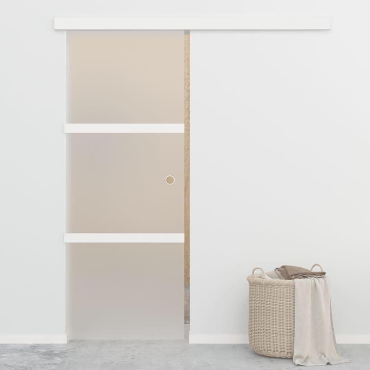 vidaXL Schuifdeur met zachte stops 76x205 cm ESG-glas en, Doe-het-zelf en Verbouw, Deuren en Horren, Nieuw, Verzenden