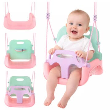 Kruzzel Meegroei babyschommel 3-in-1 pastel roze turquois..., Ophalen of Verzenden, Nieuw