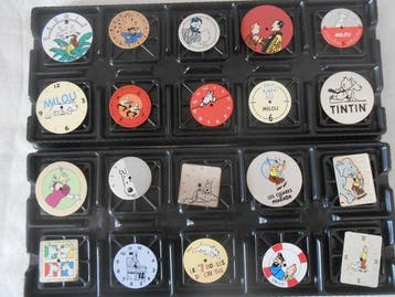 Tintin - 20 horlogewijzerplaten - 1990, Nieuw
