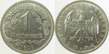 Duitsland 1 Reichsmark 1939 D f prfr J 354 nickel, Verzenden