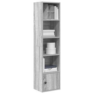 vidaXL Boekenkast 31x24x127 cm bewerkt hout grijs sonoma, Verzenden, Nieuw, Overige houtsoorten