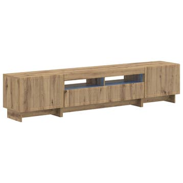 vidaXL 5-delige LED TV-kast Artisanaal eiken Bewerkt hout, Minder dan 50 cm, Verzenden, Nieuw, Minder dan 100 cm