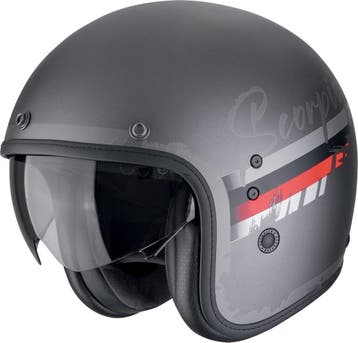 Scorpion Belfast Evo Adonis Zwart Grijs Rood Jethelm, Motoren, Jethelm, Nieuw met kaartje, Overige merken, Heren