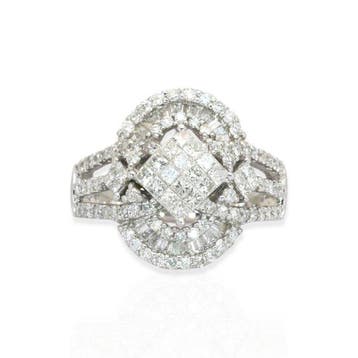 Ring - 18 karaat Witgoud - 2.44ct. tw. Diamant (Natuurlijk), Nieuw