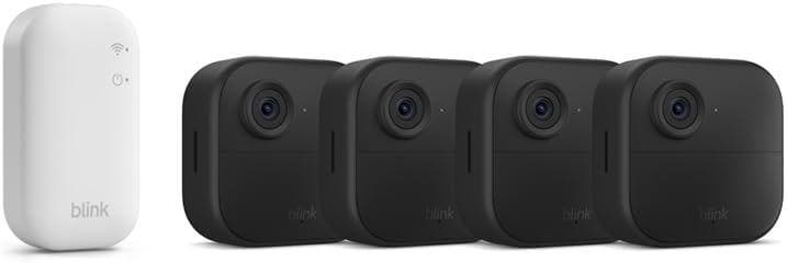 Blink Outdoor 4 Beveiligingscamera Systeem 4 Cameras met Sy, Diversen, Schoolbenodigdheden, Nieuw, Verzenden
