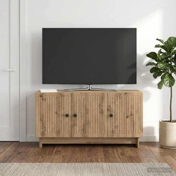 vidaXL TV-kast 99 x 34,5 x 50 cm Artisanaal eiken Bewerkt, Minder dan 50 cm, Verzenden, Nieuw, Minder dan 100 cm