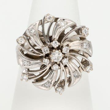 Ring - 14 karaat Witgoud Diamant (Natuurlijk), Nieuw