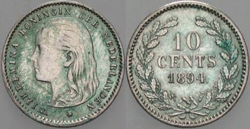10 Cent 1894 Nederland-koenigreich Wilhelmina I 1890-1948, Verzenden