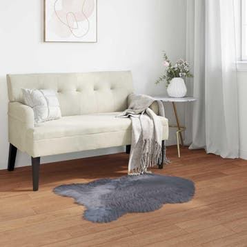 vidaXL Tapijt van imitatie TAFALLA Antracietkleurig 50 x 80, Huis en Inrichting, Verzenden, Nieuw