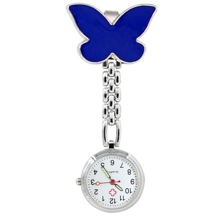 Fako - Verpleegstershorloge - Vlinder - Donkerblauw, Sieraden, Tassen en Uiterlijk, Horloges | Dames, Verzenden
