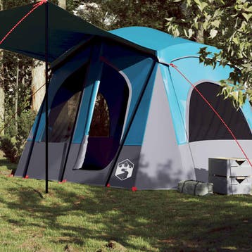 vidaXL Tent 5-persoons waterdicht blauw, Verzenden, Nieuw, Tot en met 2