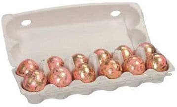 Kippeneieren goud spikkel roze leeggeblazen voor decoratie, Ophalen of Verzenden, Nieuw