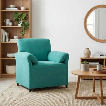 vidaXL 1-Zits Bank Turquoise 88 x 83 x 95 cm Fluweel, Verzenden, Nieuw, Stof, Minder dan 150 cm