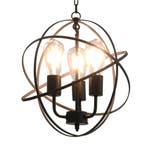 vidaXL Hanglamp rond 3xE27 zwart, Verzenden, Nieuw