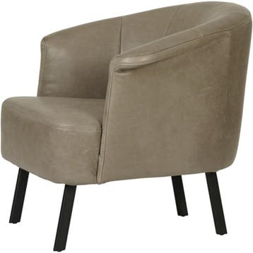 Leren fauteuil Embrace - Vintage Stone (grijs), Huis en Inrichting, Eigentijds, Klassiek, Modern, Romantisch, Nieuw, Ophalen of Verzenden