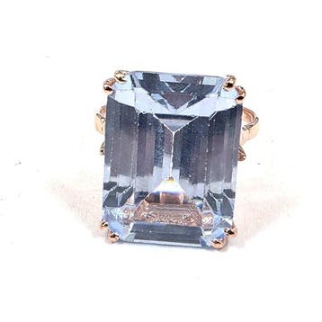 Zonder minimumprijs - Ring - 9 kt. Roségoud, Zilver Spinel, Nieuw