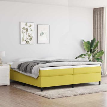 vidaXL Boxspring bed 200x200 cm stof groen, Verzenden, Overige maten, 200 cm, Stof