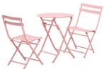 3-delige Roze Bistroset – Opvouwbare Tafel en Stoelen, Tuin en Terras, Tuinsets en Loungesets, Verzenden, Nieuw