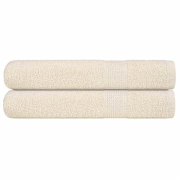 vidaXL Handdoeken FROGN 2 st 100x200 cm 360 g/m² crème, Verzenden, Nieuw