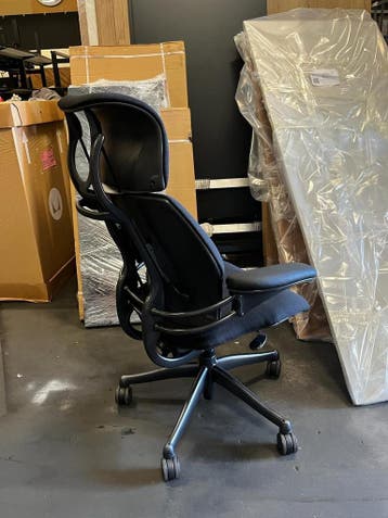 Bureaustoel met hoofdsteun - Humanscale Freedom - Zwart, Verzenden, Zwart, Zo goed als nieuw, Bureaustoel