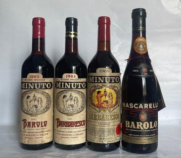 1964 x2 Barolo, Barbaresco Riserva, 1968 Barbaresco F.lli, Nieuw