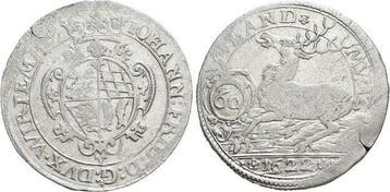 Kipper-gulden zu 60 Kreuzer 1622 Wuerttemberg Johann Frie..., Verzenden