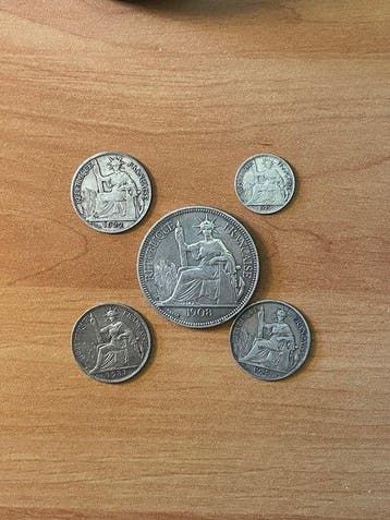 Frans Indochina. IIIe République (1870-1940). 10 Centimes /