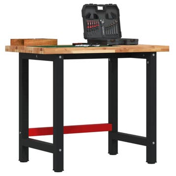 vidaXL Werkbank rechthoekig 100x60x83 cm massief acaciahout, Verzenden, Nieuw