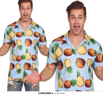 Club Tropicana Ananas Hawaii Blouse | Toppers Blouse - M, Kleding | Dames, Carnavalskleding en Feestkleding, Verzenden, Nieuw